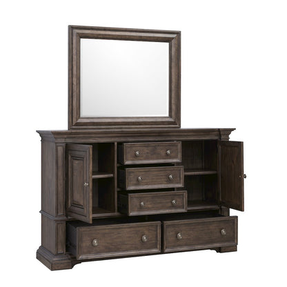 Woodbury 5-Drawer Dresser with Cabinets in Cowboy Boots Brown