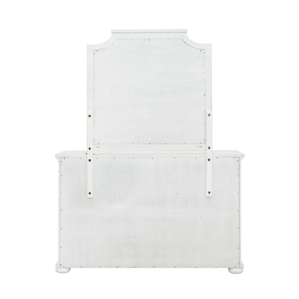 Savannah Beveled Dresser Mirror - White Finish