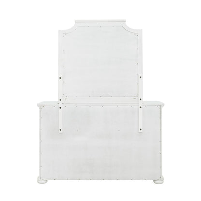 Savannah Beveled Dresser Mirror - White Finish