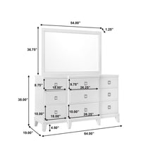 Madison Beveled Dresser Mirror in a Grey-White Wash Finish