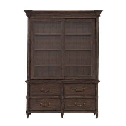 Revival Row Sliding Door Display Cabinet with Storage Drawers