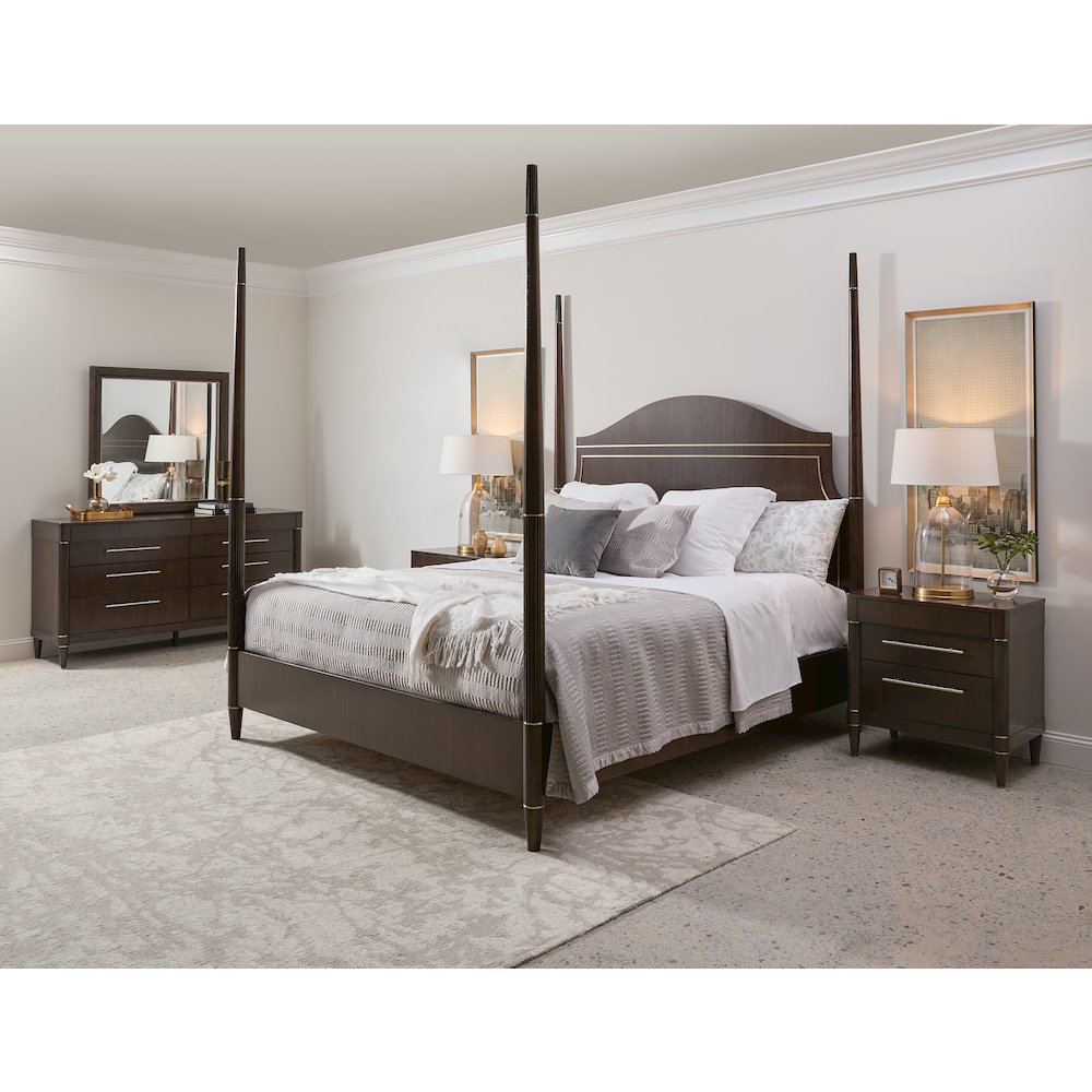 Asher Park King Poster Bed, Piano Brown Finish