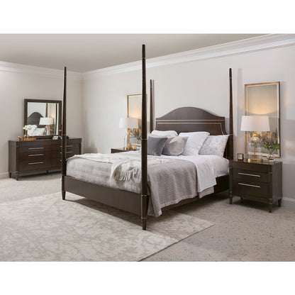 Asher Park King Poster Bed, Piano Brown Finish