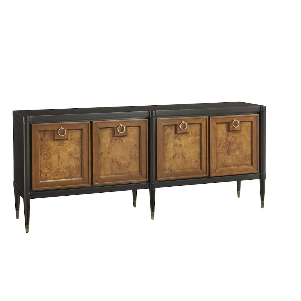 4-Door Mid-Century Modern Console with Shelves