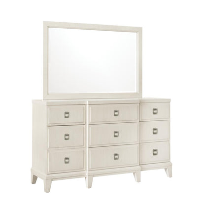 Madison Beveled Dresser Mirror in a Grey-White Wash Finish