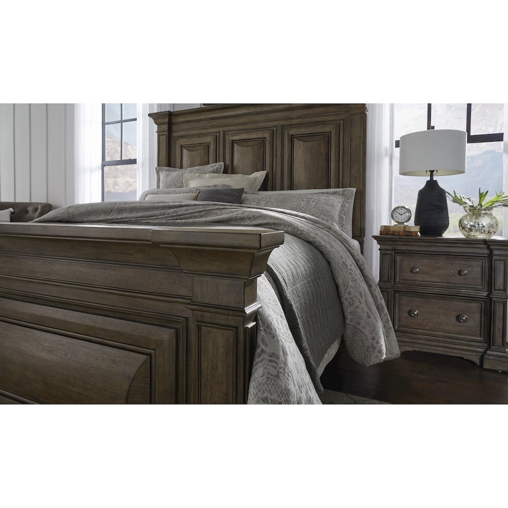 Woodbury Two Drawer Nightstand with USB in Cowboy Boots Brown