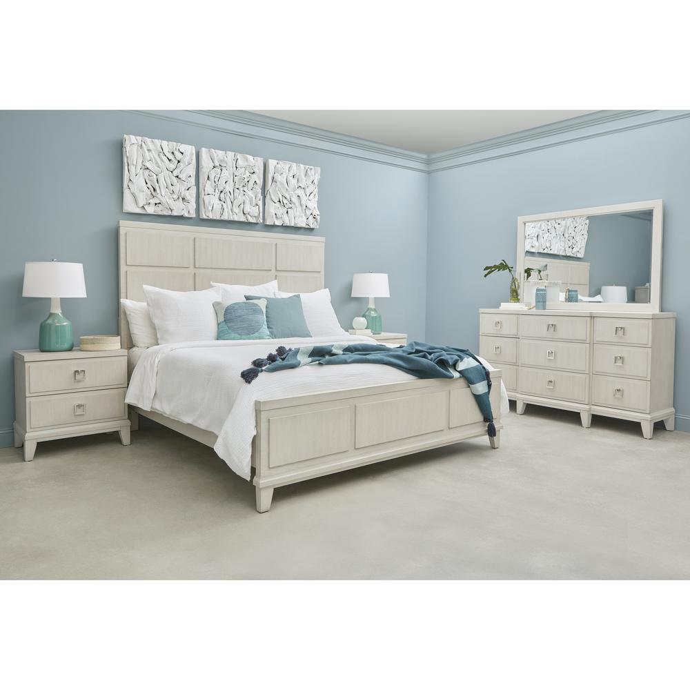 Madison Beveled Dresser Mirror in a Grey-White Wash Finish