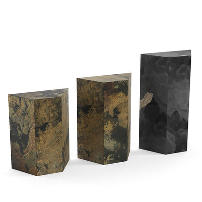 Compostela and San Juan Slate Pedestal - Set of 3