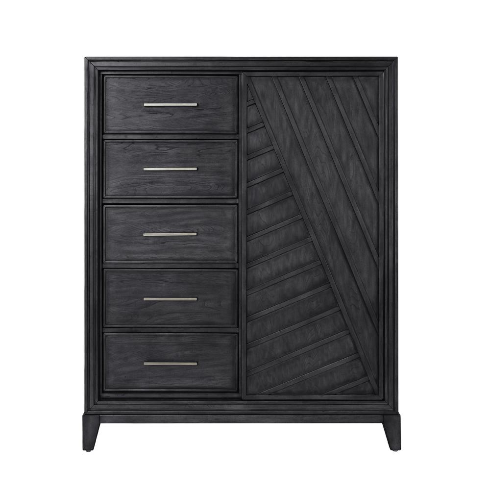 Lenox 5-Drawer Sliding Door Chest with Storage