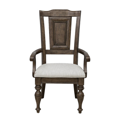 Woodbury Wooden Arm Chair in Cowboy Boots Brown