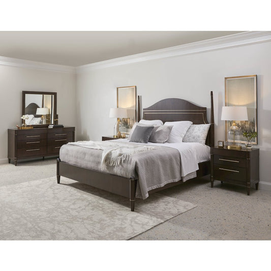 Asher Park King Poster Bed, Piano Brown Finish