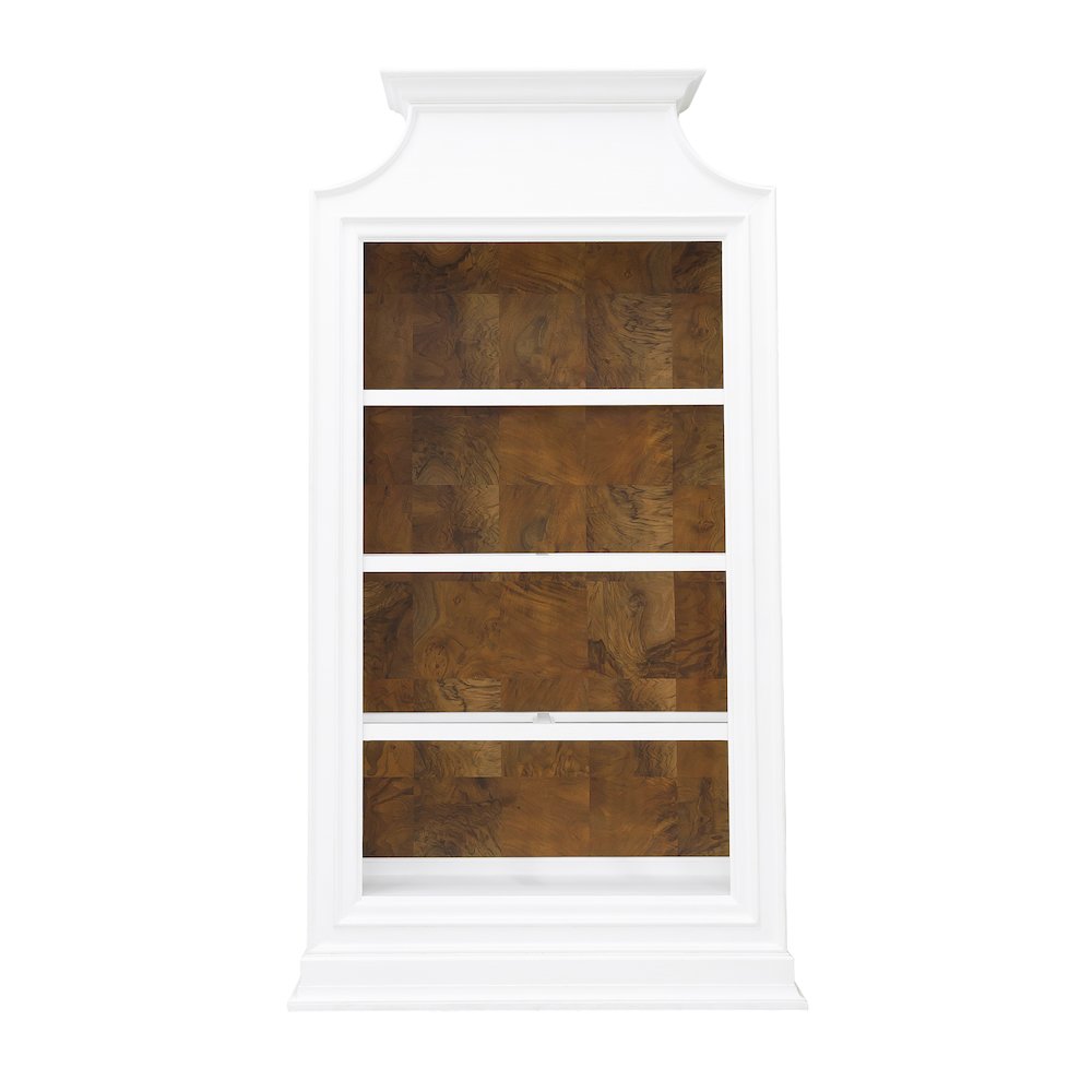 Open Storage 3 Shelf Bookcase with Natural Wood Back Panel