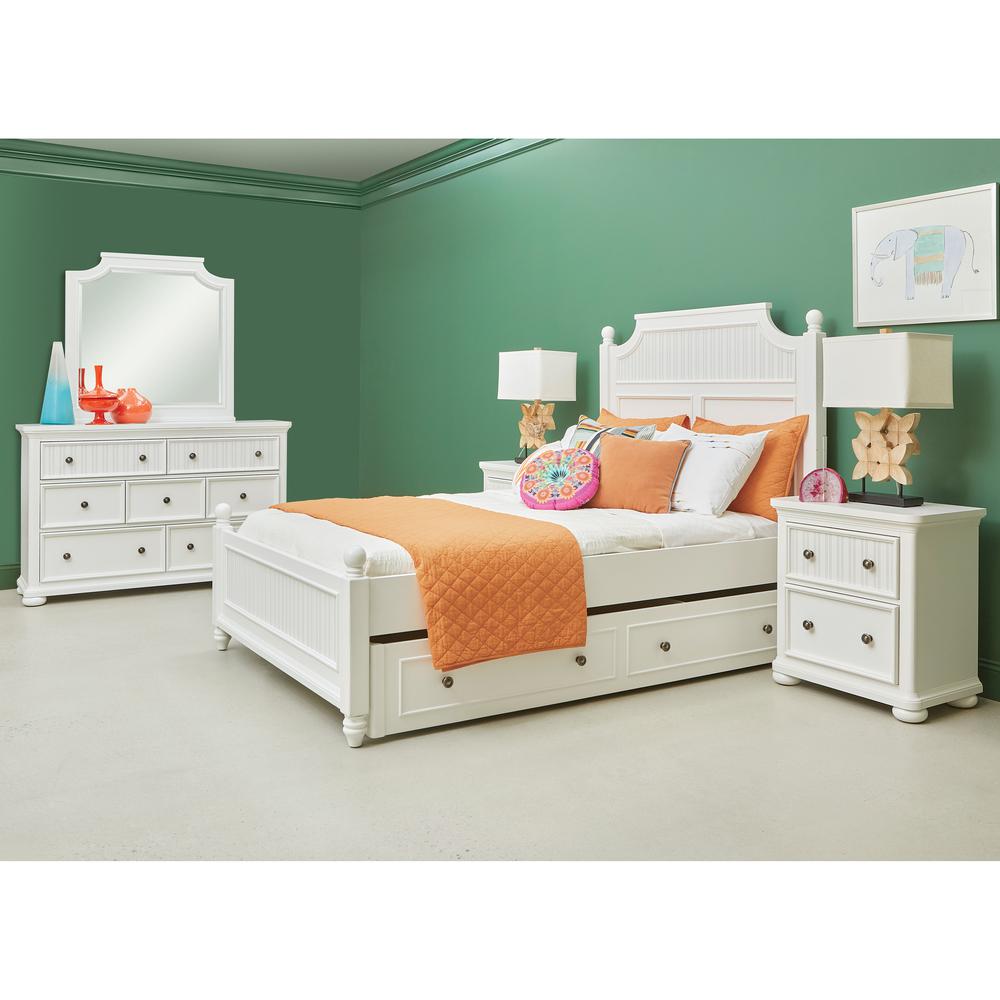 Savannah Beveled Dresser Mirror - White Finish