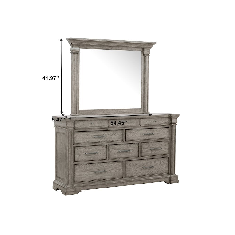 Madison Ridge Framed Dresser Mirror in Heritage Taupe