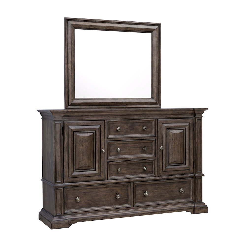 Woodbury 5-Drawer Dresser with Cabinets in Cowboy Boots Brown