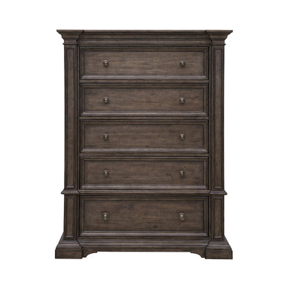Woodbury Five Drawer Chest in Cowboy Boots Brown