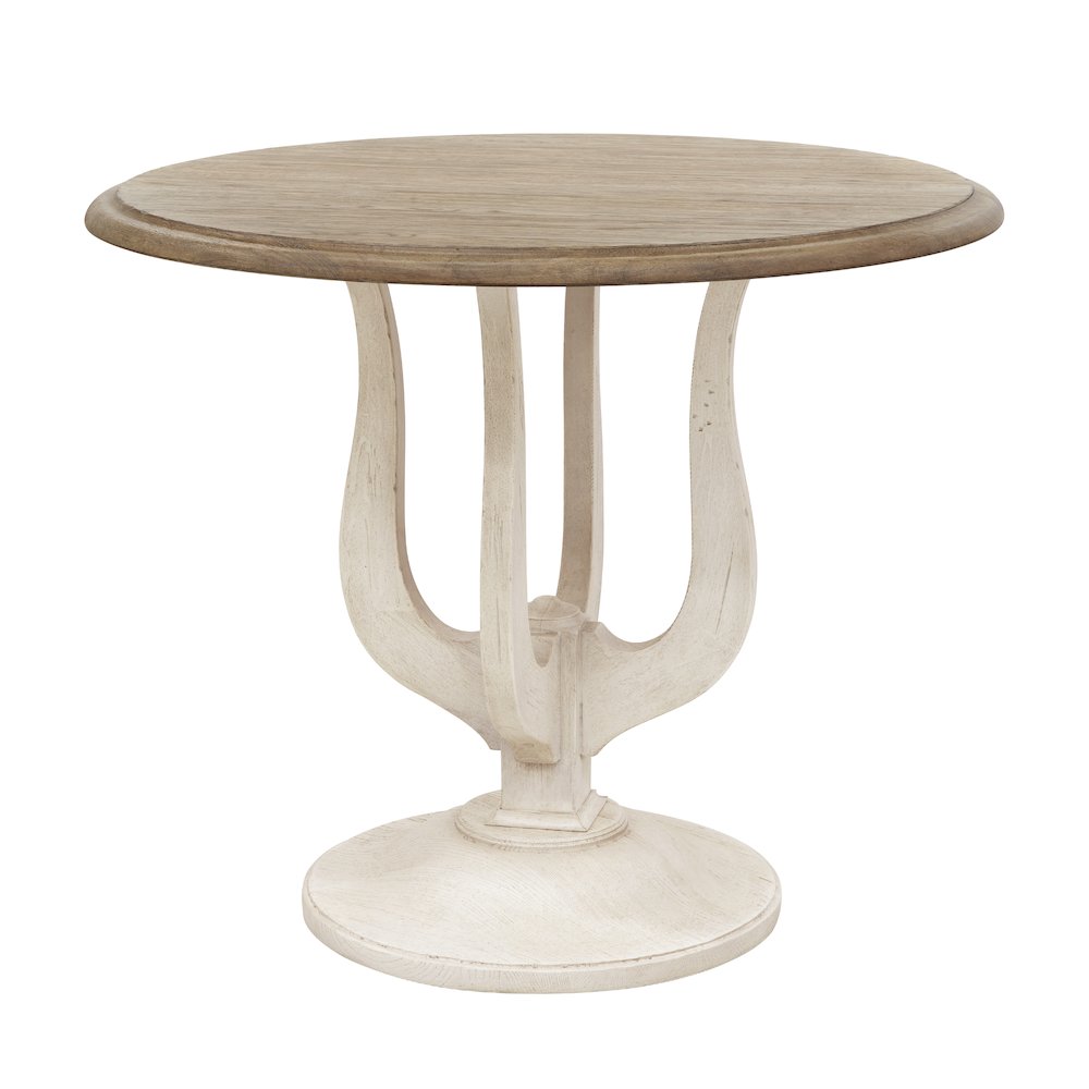 Two-Toned Entry Table with Harp-Shaped Base