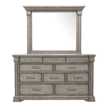 Madison Ridge 10 Drawer Dresser and Framed Mirror in Heritage Taupe