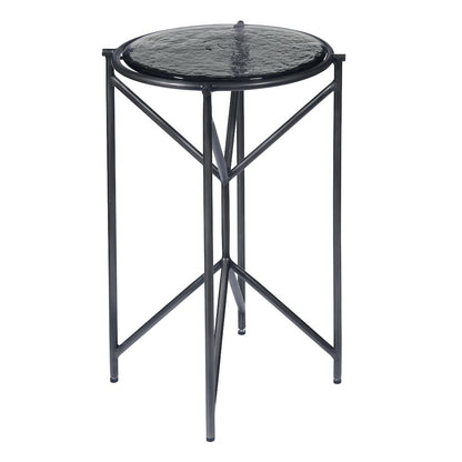 Metal Spot Table with Glass Top