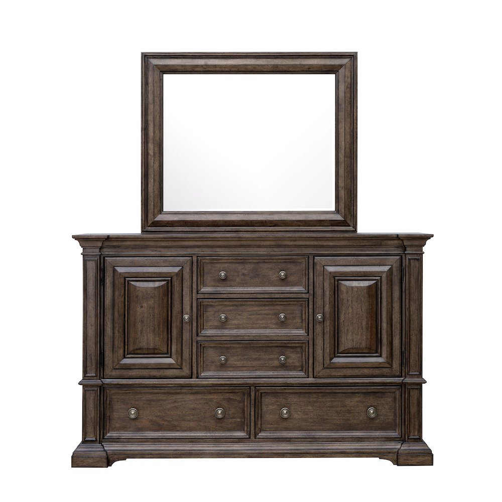 Woodbury 5-Drawer Dresser with Cabinets in Cowboy Boots Brown