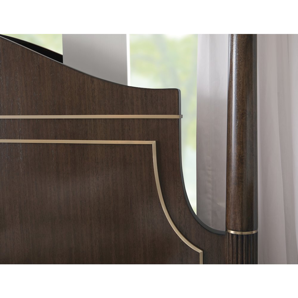 Asher Park California King Poster Bed, Piano Brown Finish