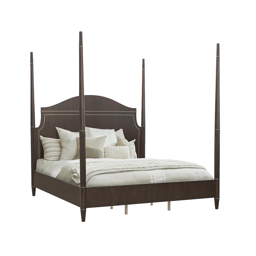Asher Park California King Poster Bed, Piano Brown Finish
