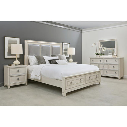 Orleans King Upholstered Storage Bed with LED Lights