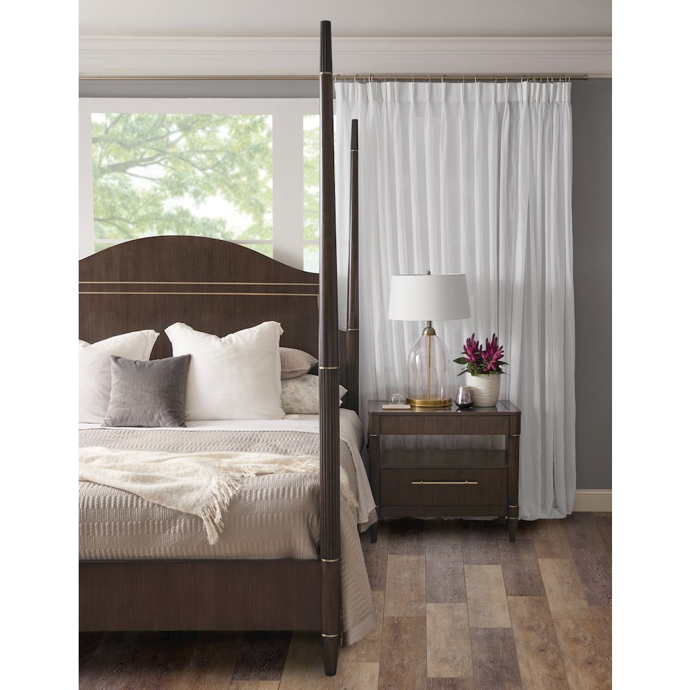 Asher Park California King Poster Bed, Piano Brown Finish