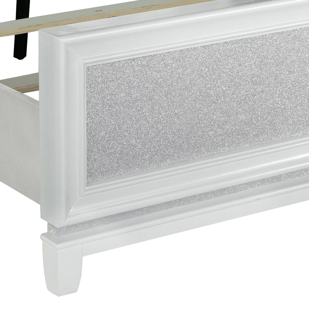 Starlight Full Upholstered Panel Youth Bed with LED Lights