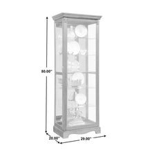 Carved 5 Shelf Mirrored Curio Cabinet in Cherry Brown