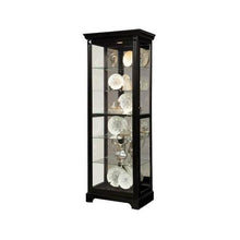 Locking Slide Door 5 Shelf Curio Cabinet in Deep Cherry Brown