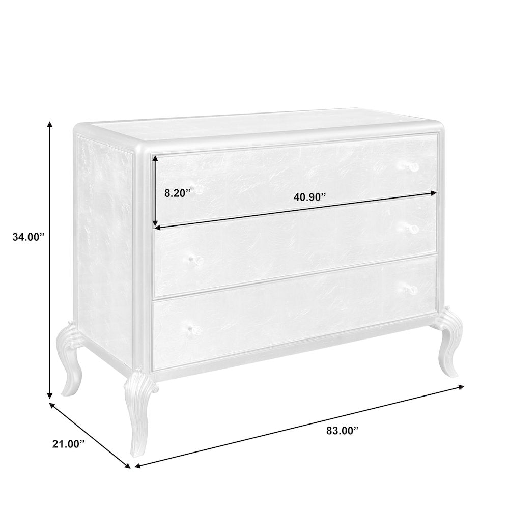 Three Drawer Eglomise Accent Chest