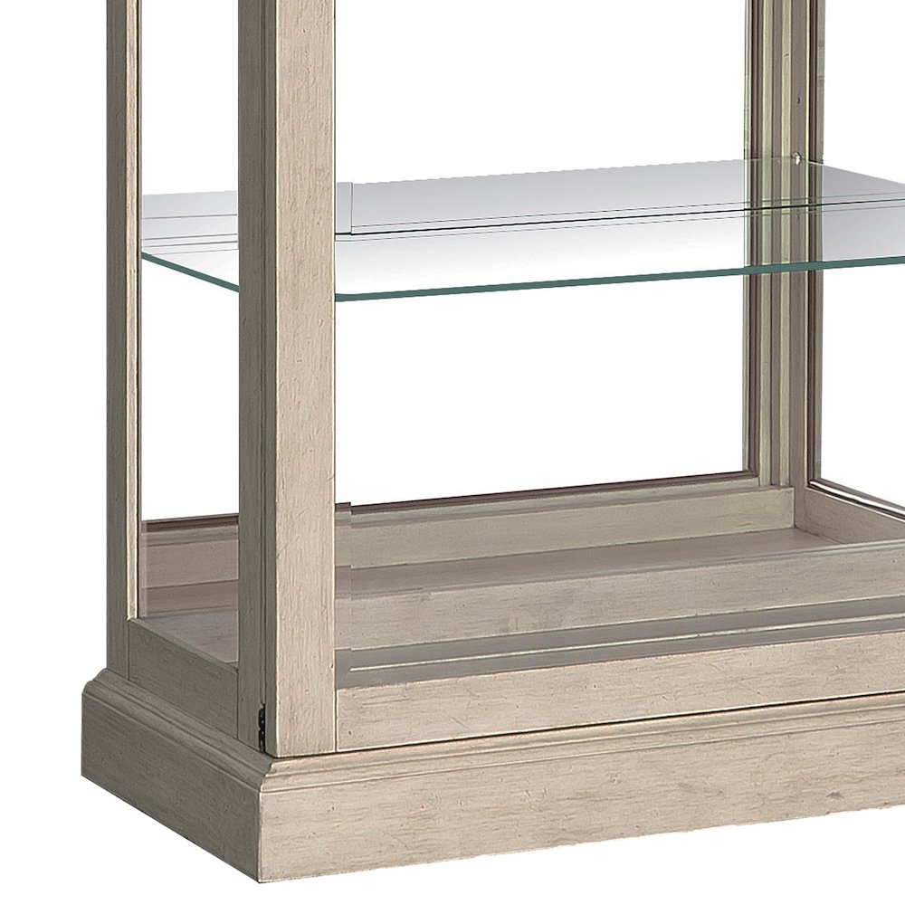 Mirrored Back Sliding Door Curio with Puck Light