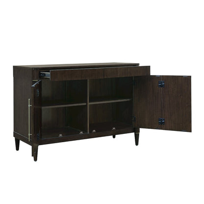 Asher Park 2 Door Server with Storage Drawer, Piano Brown Finish