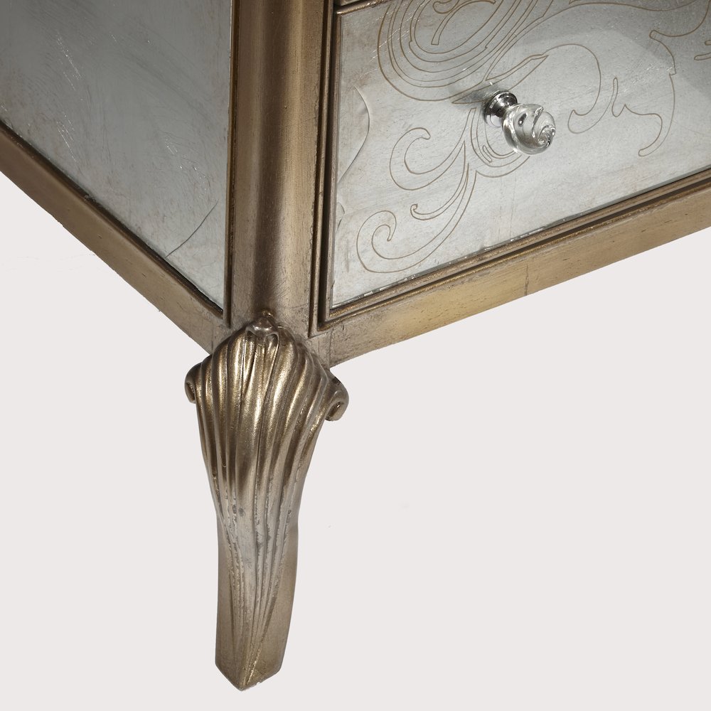 Three Drawer Eglomise Accent Chest