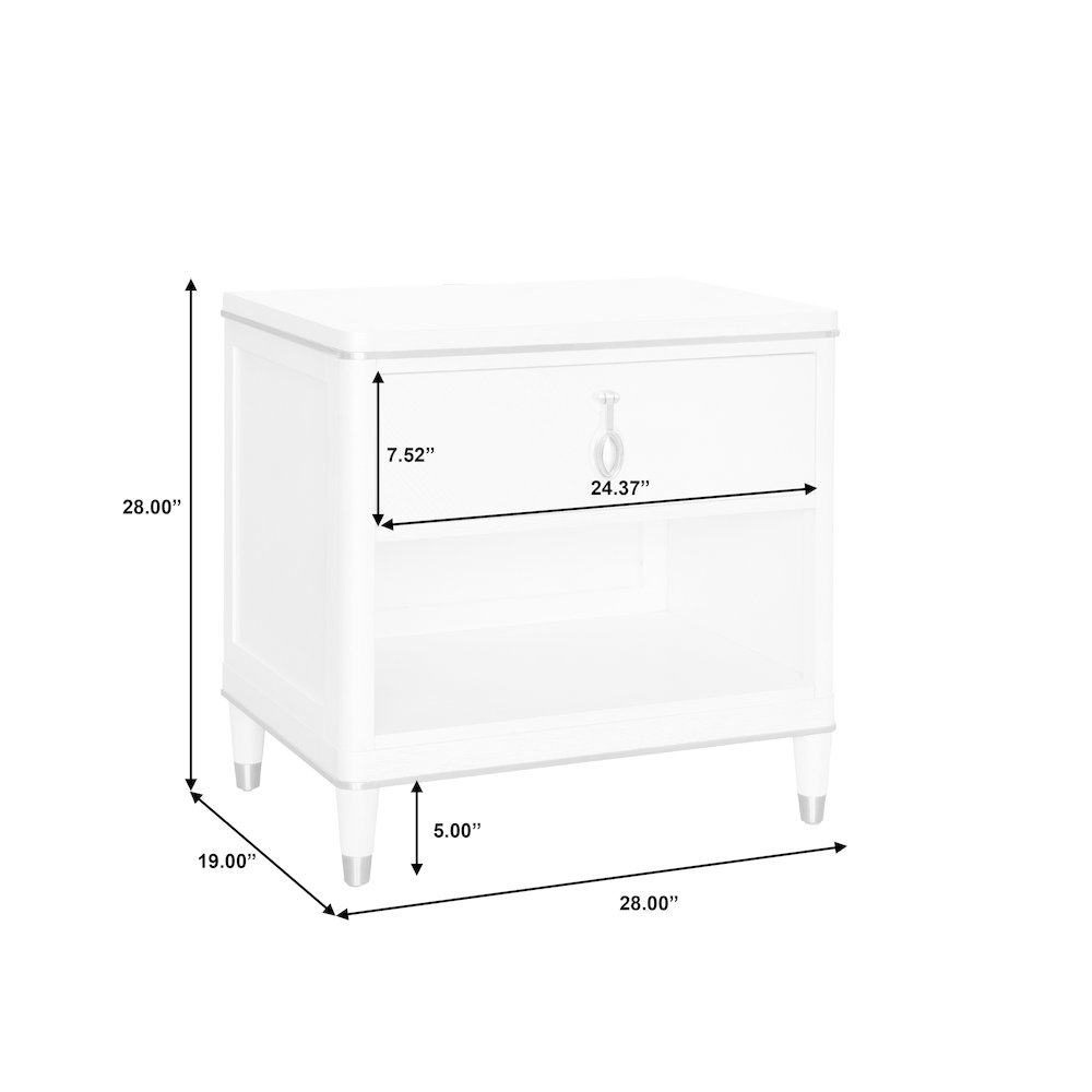 Grace One Drawer Nightstand with USB Port
