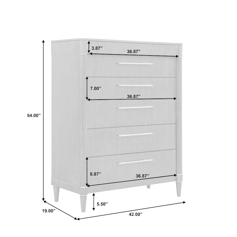 Asher Park 6 Drawer Chest, Piano Brown Finish