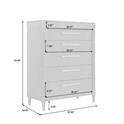 Asher Park 6 Drawer Chest, Piano Brown Finish