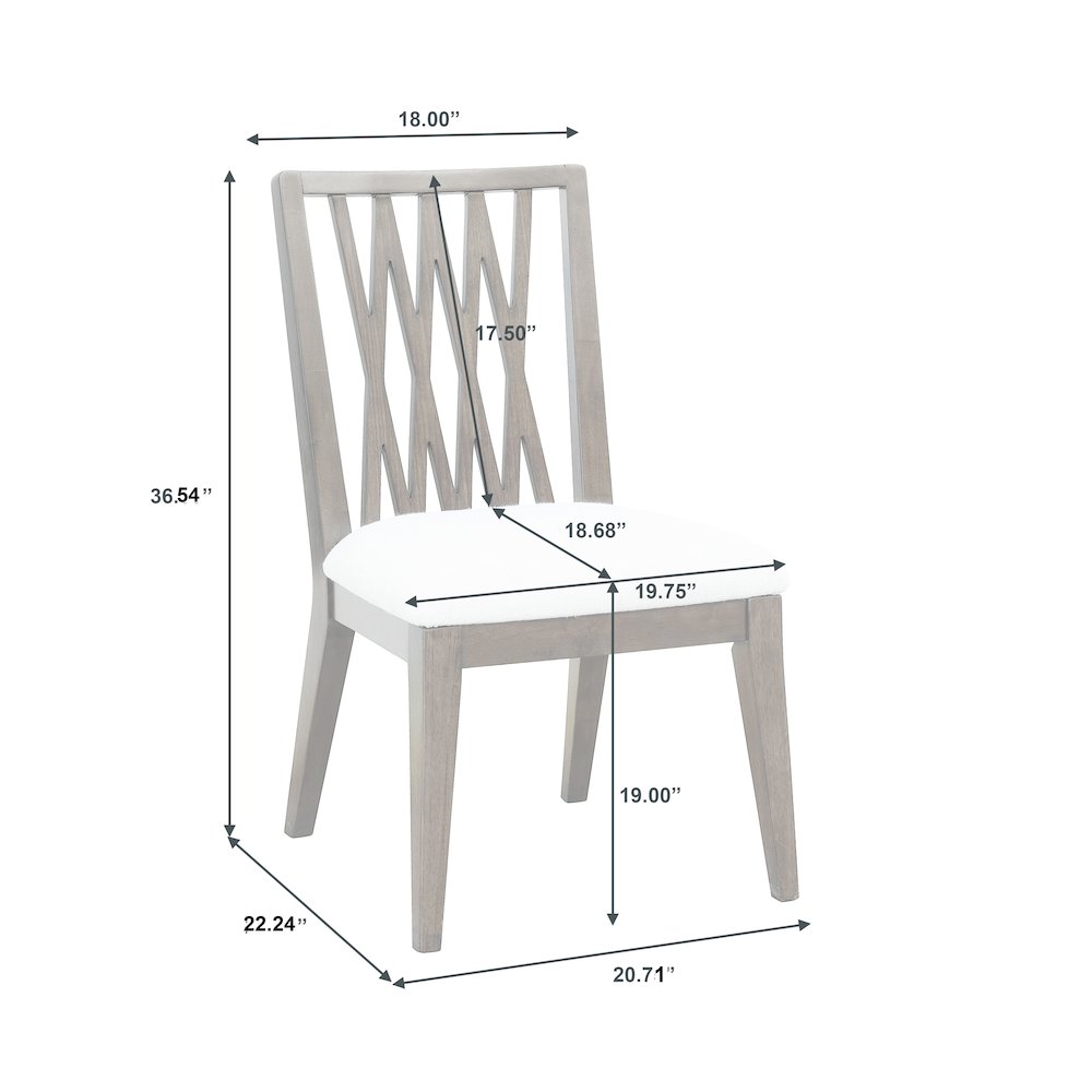 Asher Park Wood Back Side Chair, Piano Brown Finish