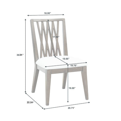 Asher Park Wood Back Side Chair, Piano Brown Finish