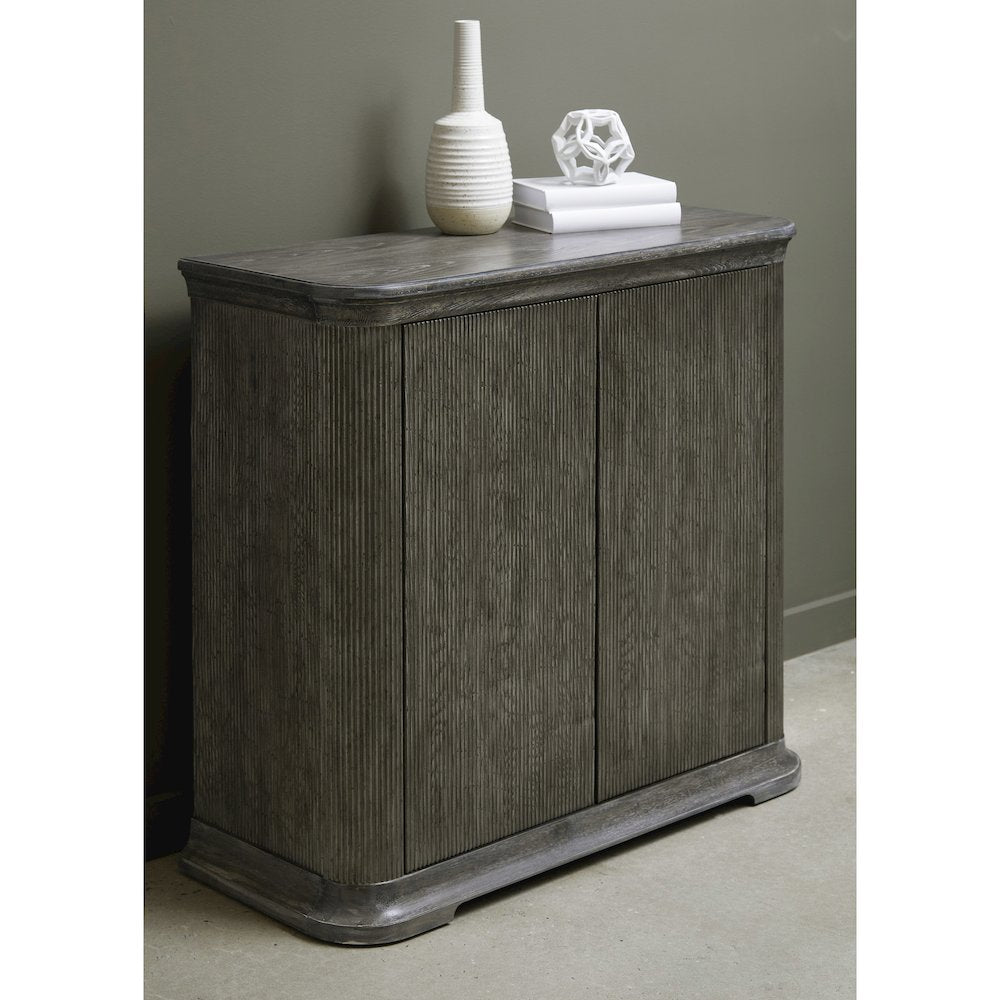Reeded 2 Door Accent Chest with Shelves