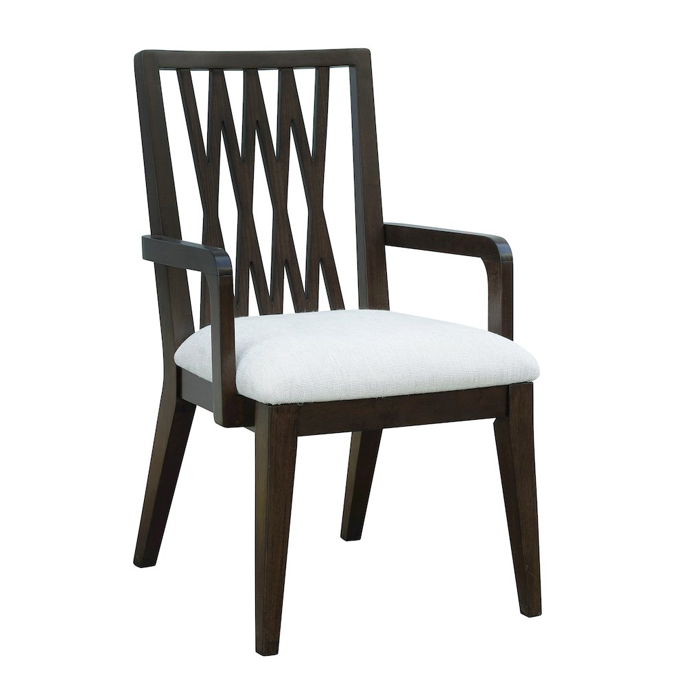 Asher Park Wood Back Arm Chair, Piano Brown Finish