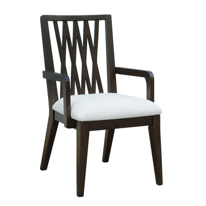 Asher Park Wood Back Arm Chair, Piano Brown Finish