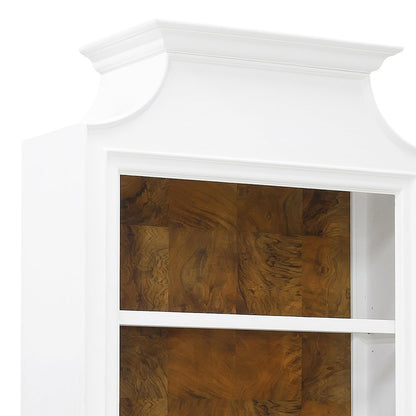 Open Storage 3 Shelf Bookcase with Natural Wood Back Panel