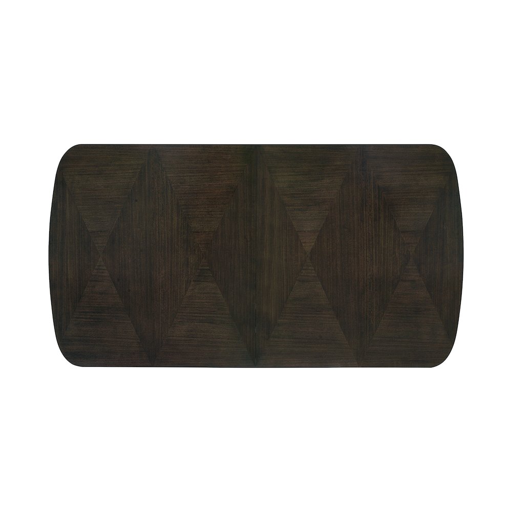 Asher Park Leg Dining Table, Piano Brown Finish