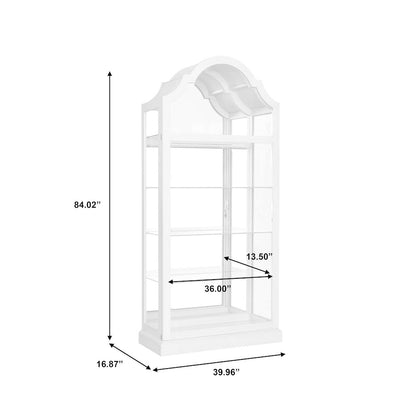 Mirrored Back Sliding Door Curio with Puck Light