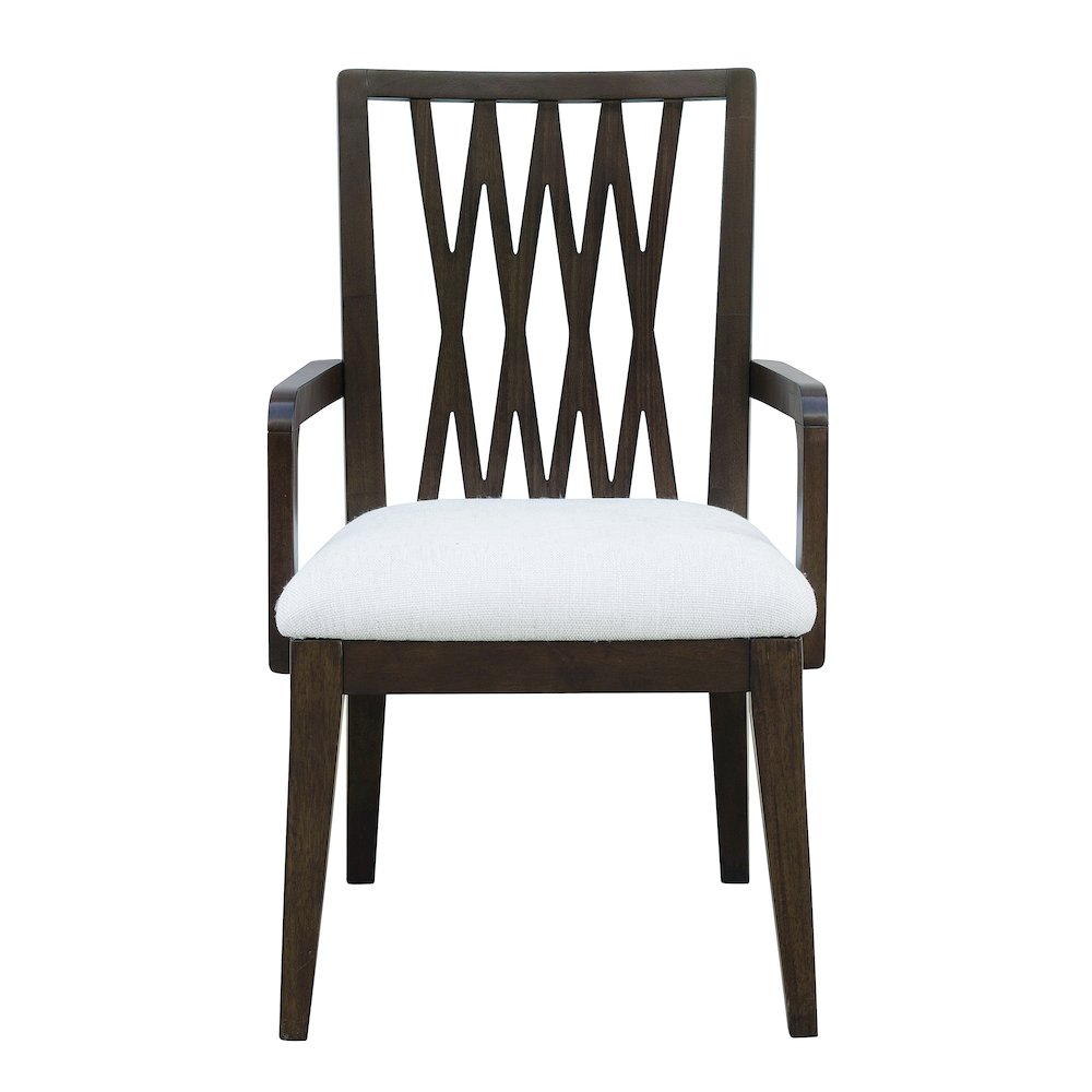 Asher Park Wood Back Arm Chair, Piano Brown Finish