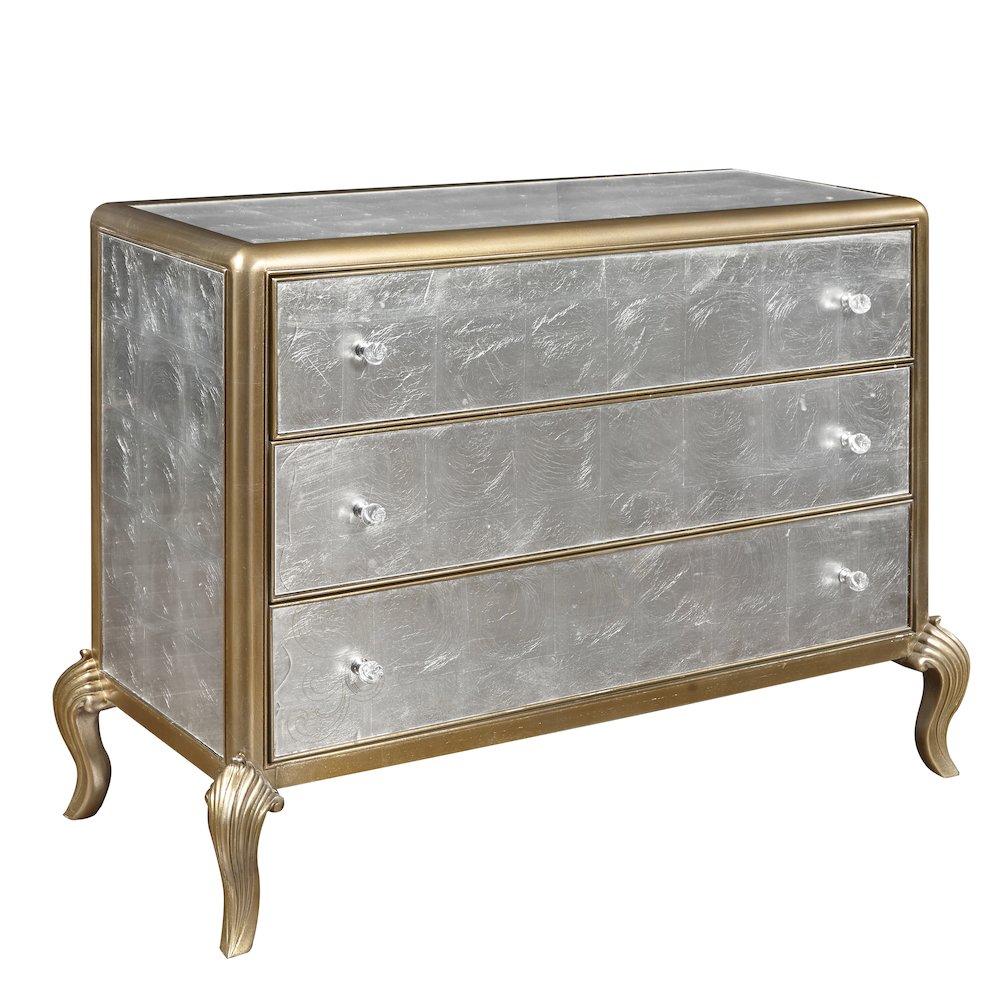 Three Drawer Eglomise Accent Chest