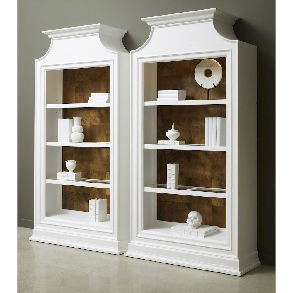 Open Storage 3 Shelf Bookcase with Natural Wood Back Panel