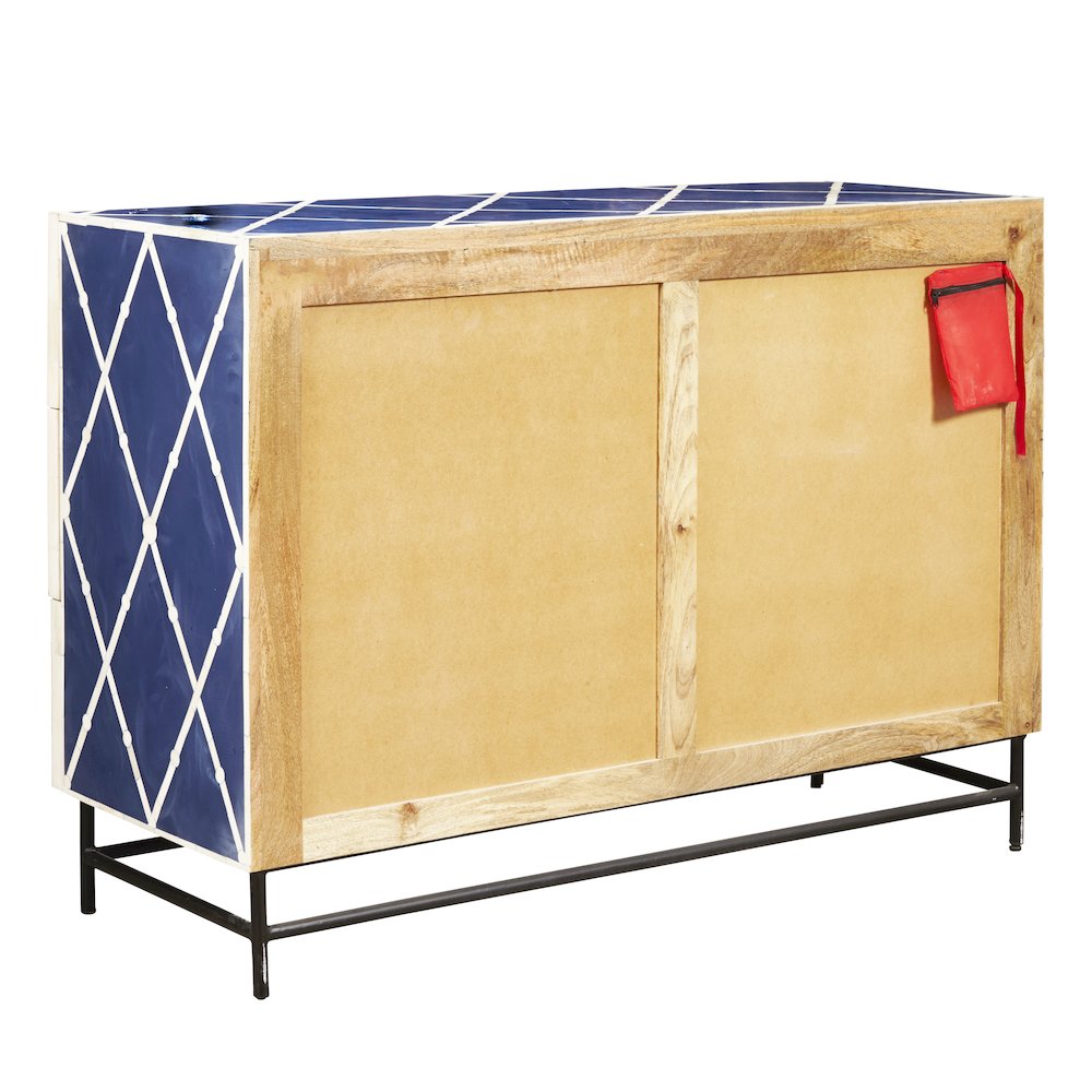 Navy Blue 3-Drawer Accent Chest